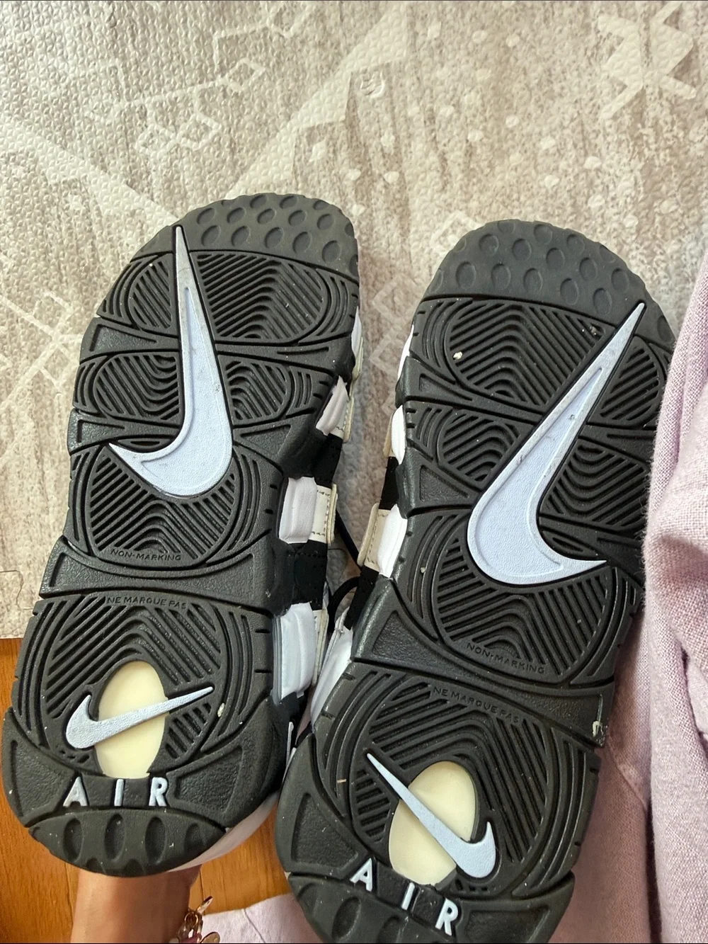 Nike Air More Uptempo Black and White Sneakers